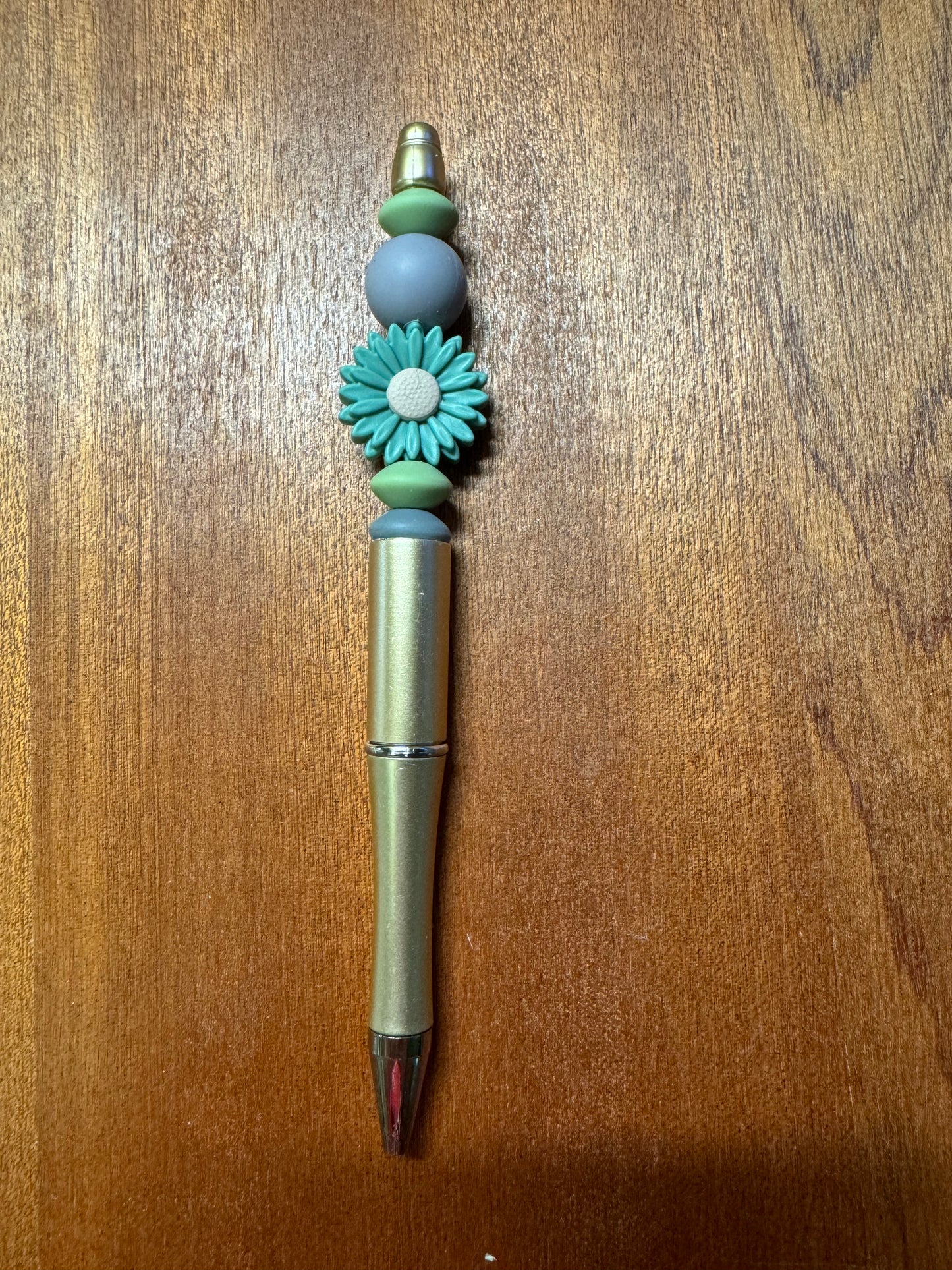 Teal Flower Pen